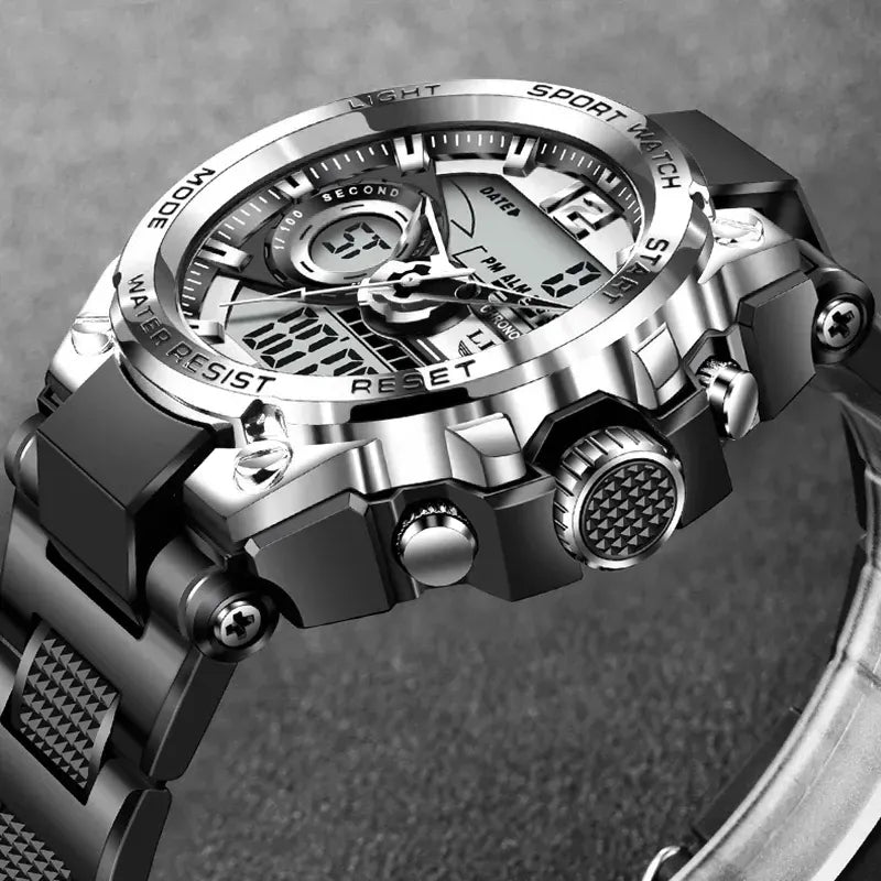 Relógio masculino militar digital com pulseira em silicone